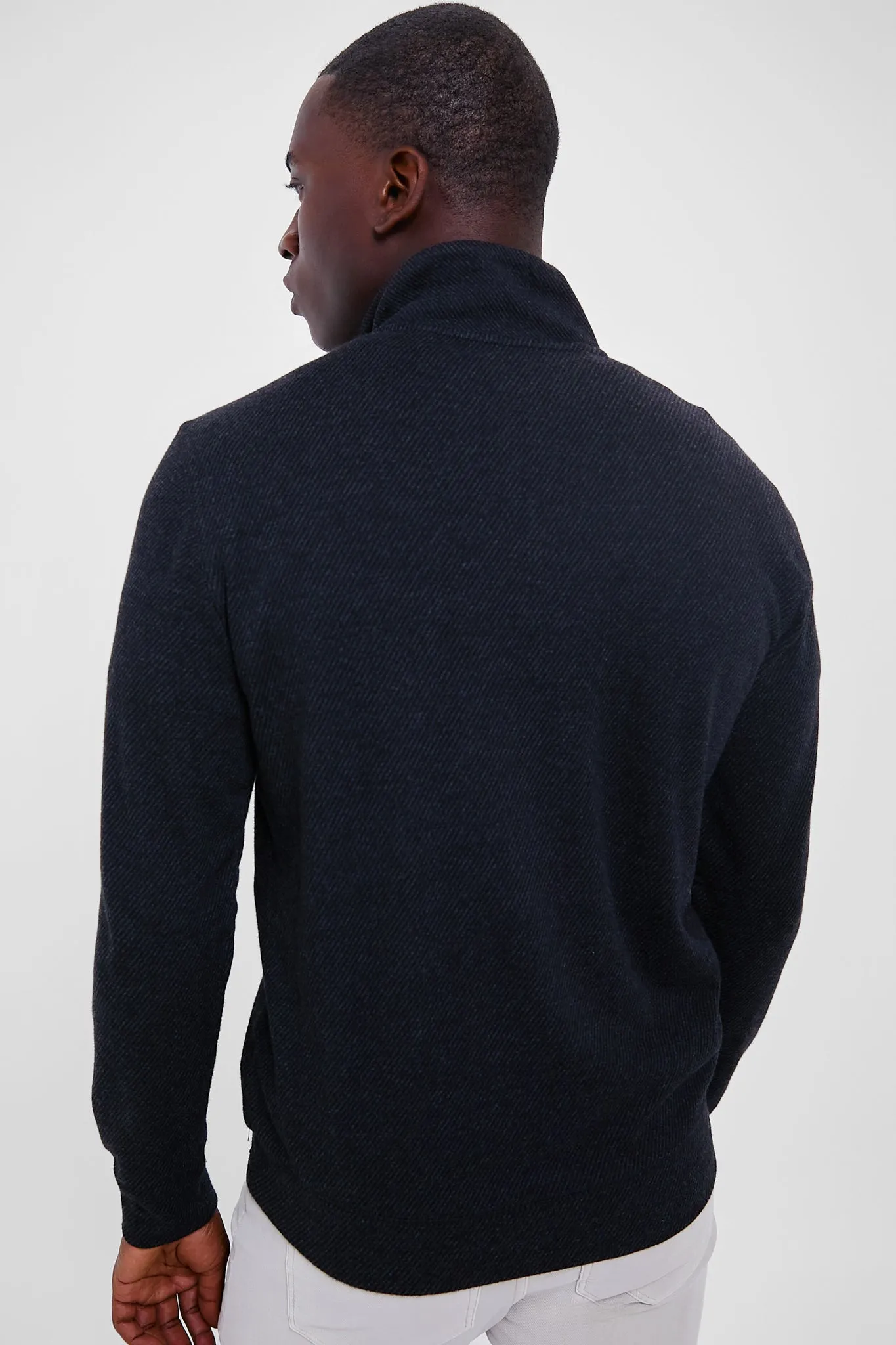 Heathered Black Twill Legend Sweater Quarter Zip