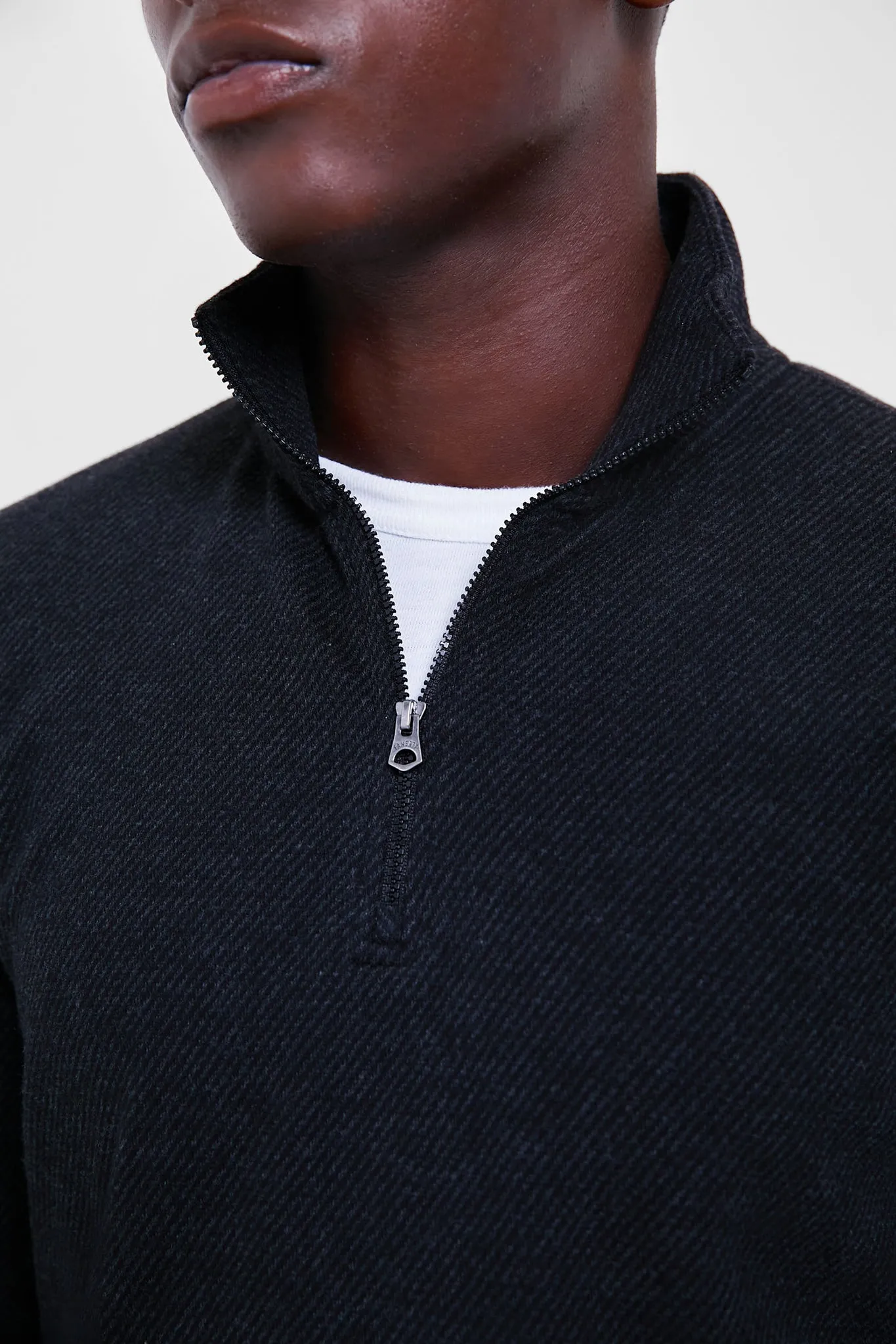 Heathered Black Twill Legend Sweater Quarter Zip