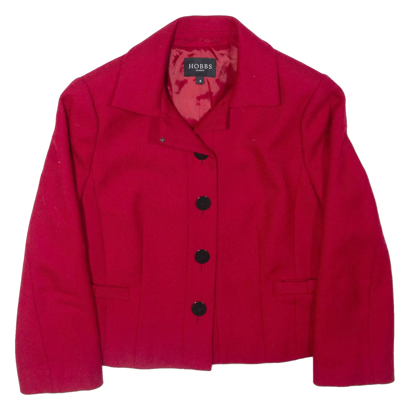 HOBBS Womens Blazer Jacket Red Wool UK 8