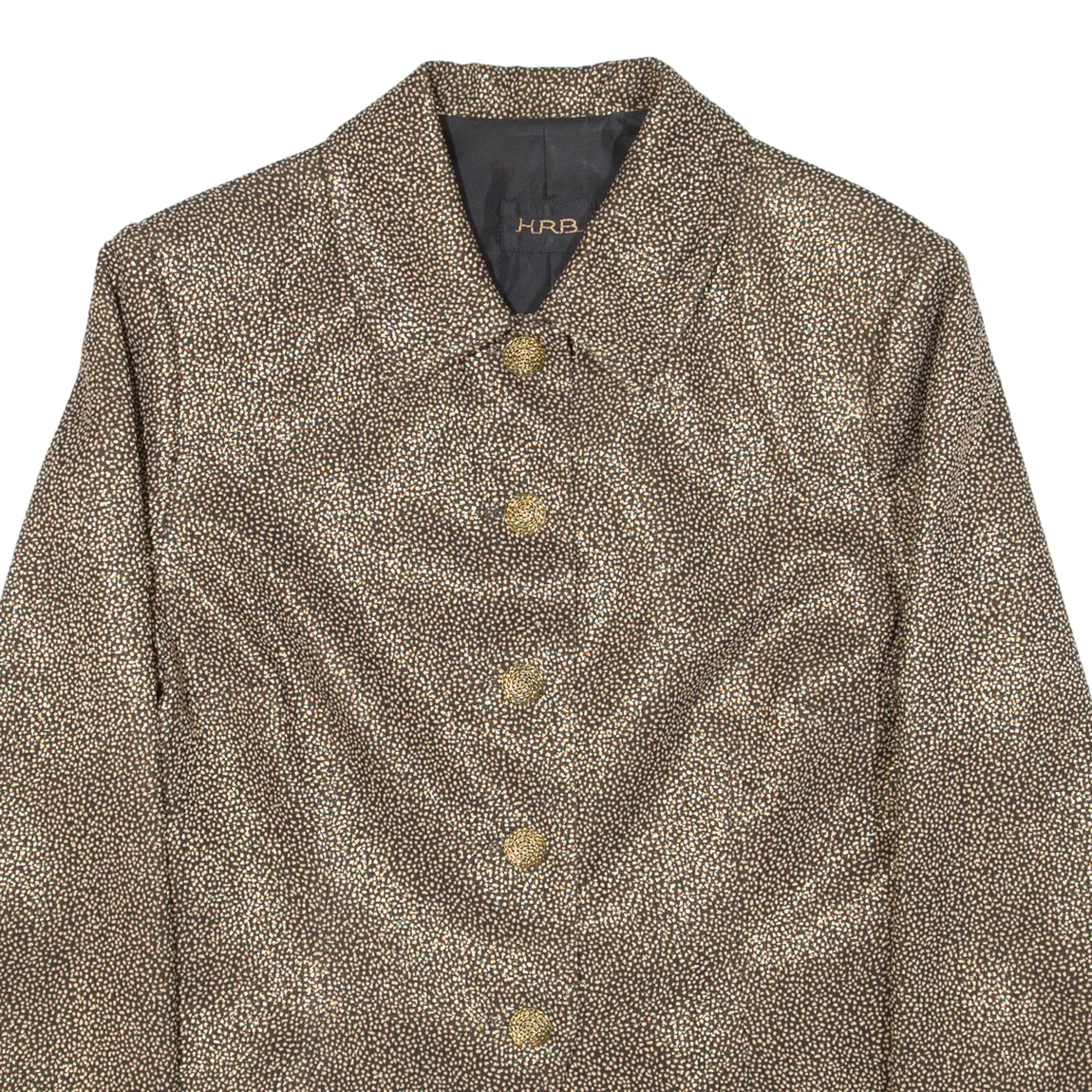 HRB Gold Speckle Womens Blazer Jacket Gold M