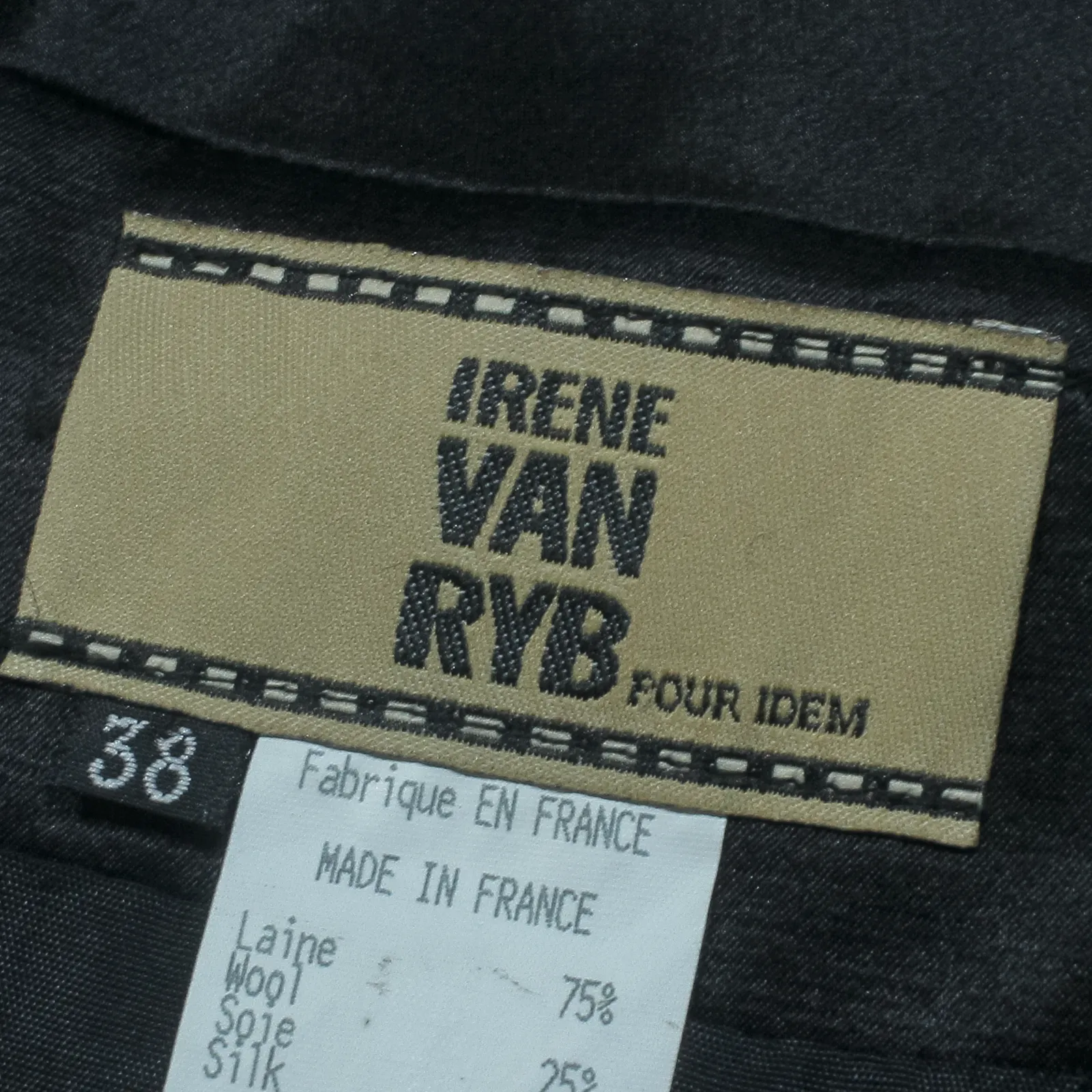 IRENE VAN RYB Womens Blazer Jacket Black Knit Silk S