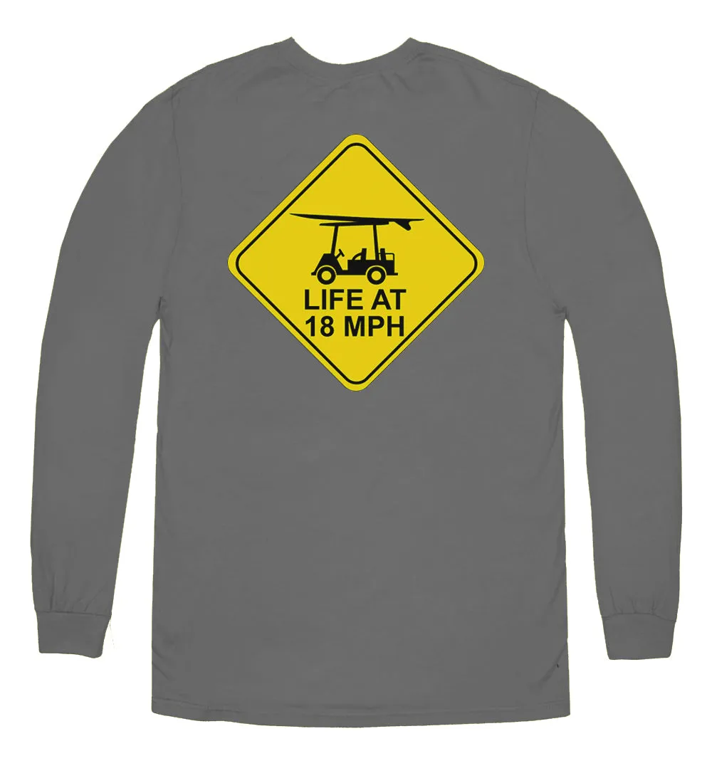 Island Tee - Long Sleeve Life at 18 MPH - Graphite