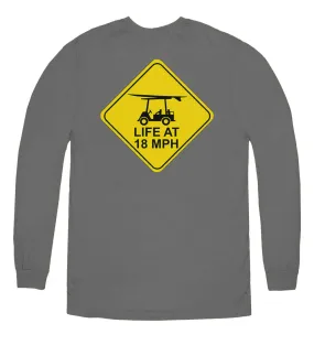 Island Tee - Long Sleeve Life at 18 MPH - Graphite