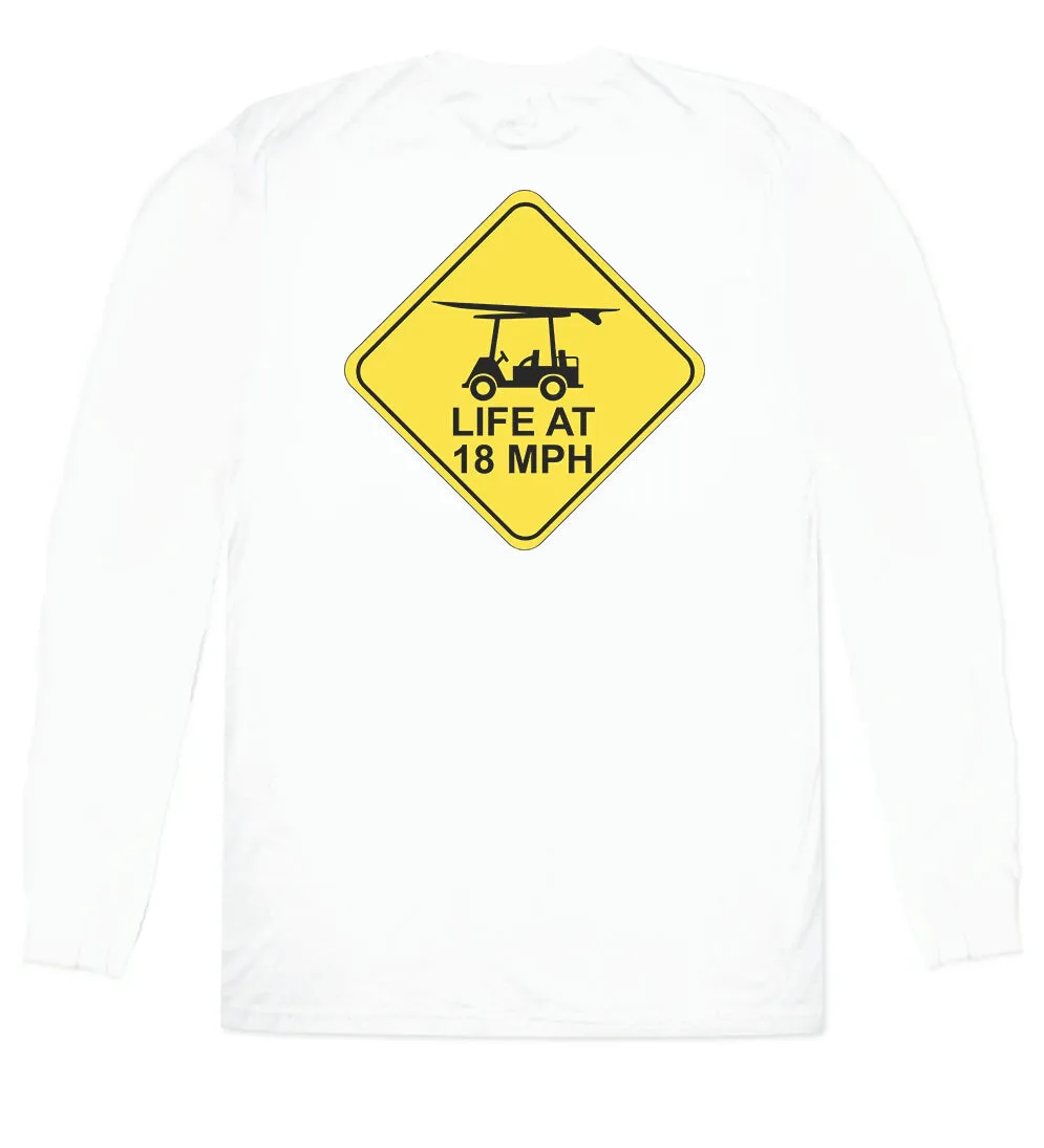 Island Tee - Long Sleeve Life at 18 MPH - White