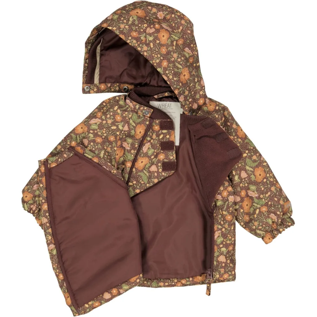 Jacket Sascha Tech - maroon flowers