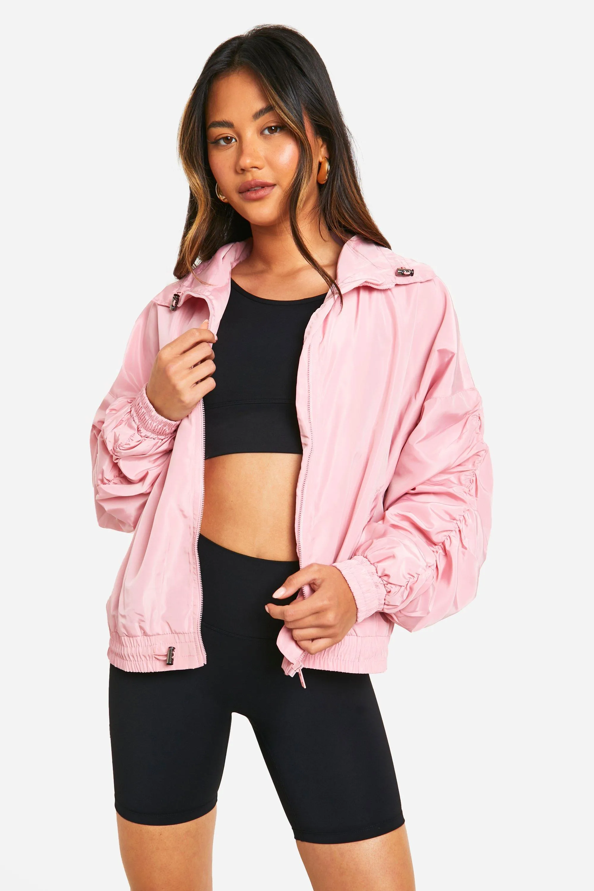 Jackets & Coats | Toggle Ruched Detail Mac | boohoo