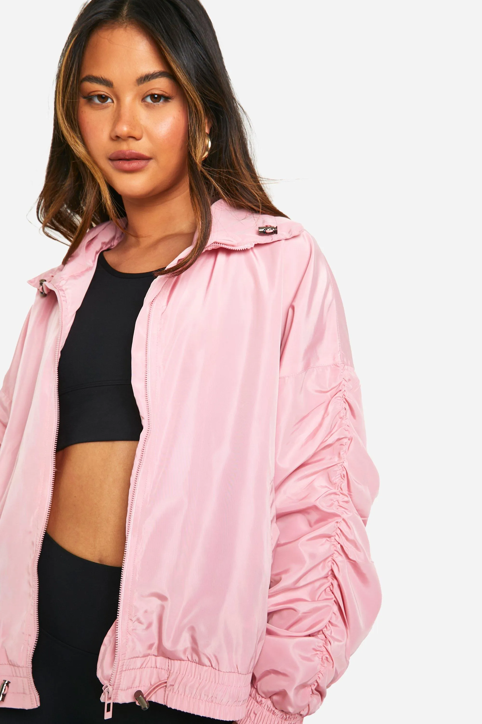 Jackets & Coats | Toggle Ruched Detail Mac | boohoo