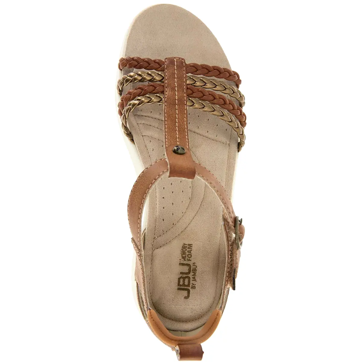 JBU by Jambu Womens Prague Faux Leather Buckle Sport Sandals