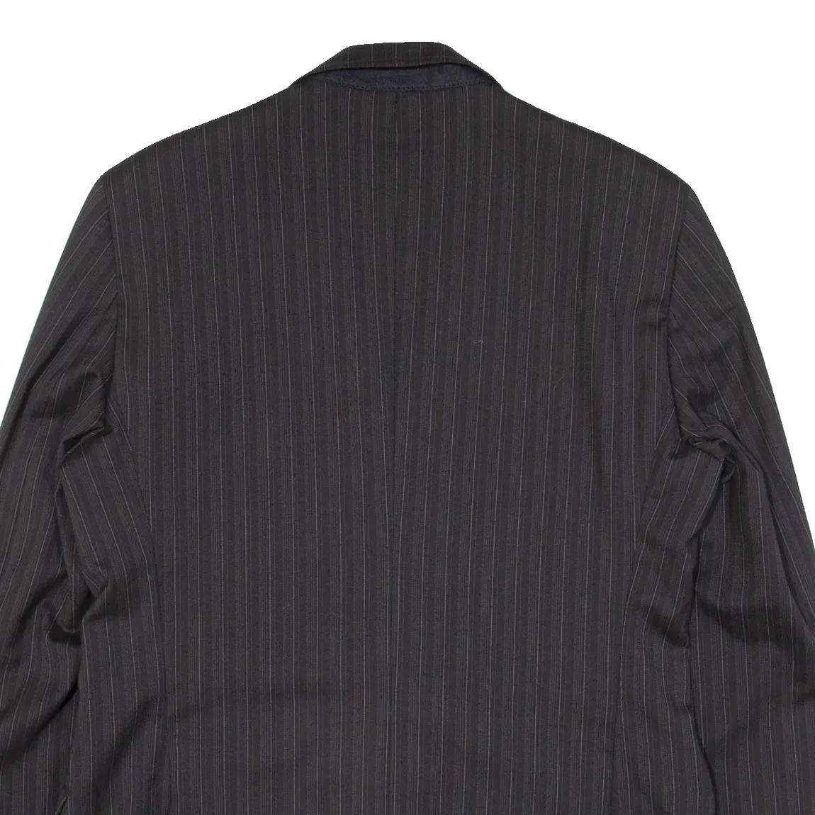 JUST CAVALLI Mens Blazer Jacket Black Knit Wool Pinstripe M