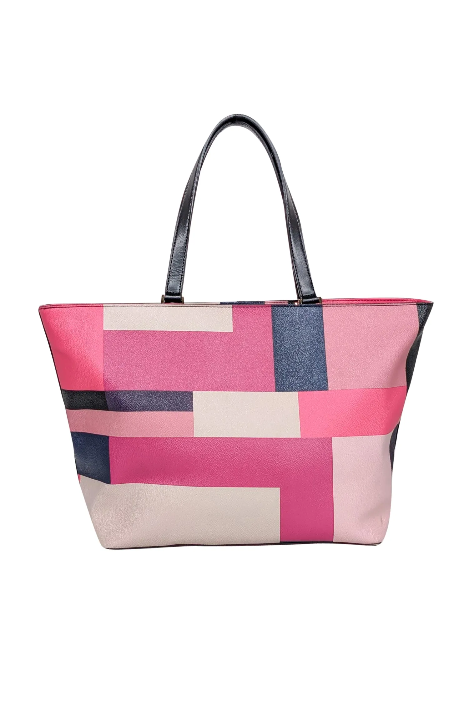 Kate Spade - Pink, Cream, & Navy Color Block Tote Bag