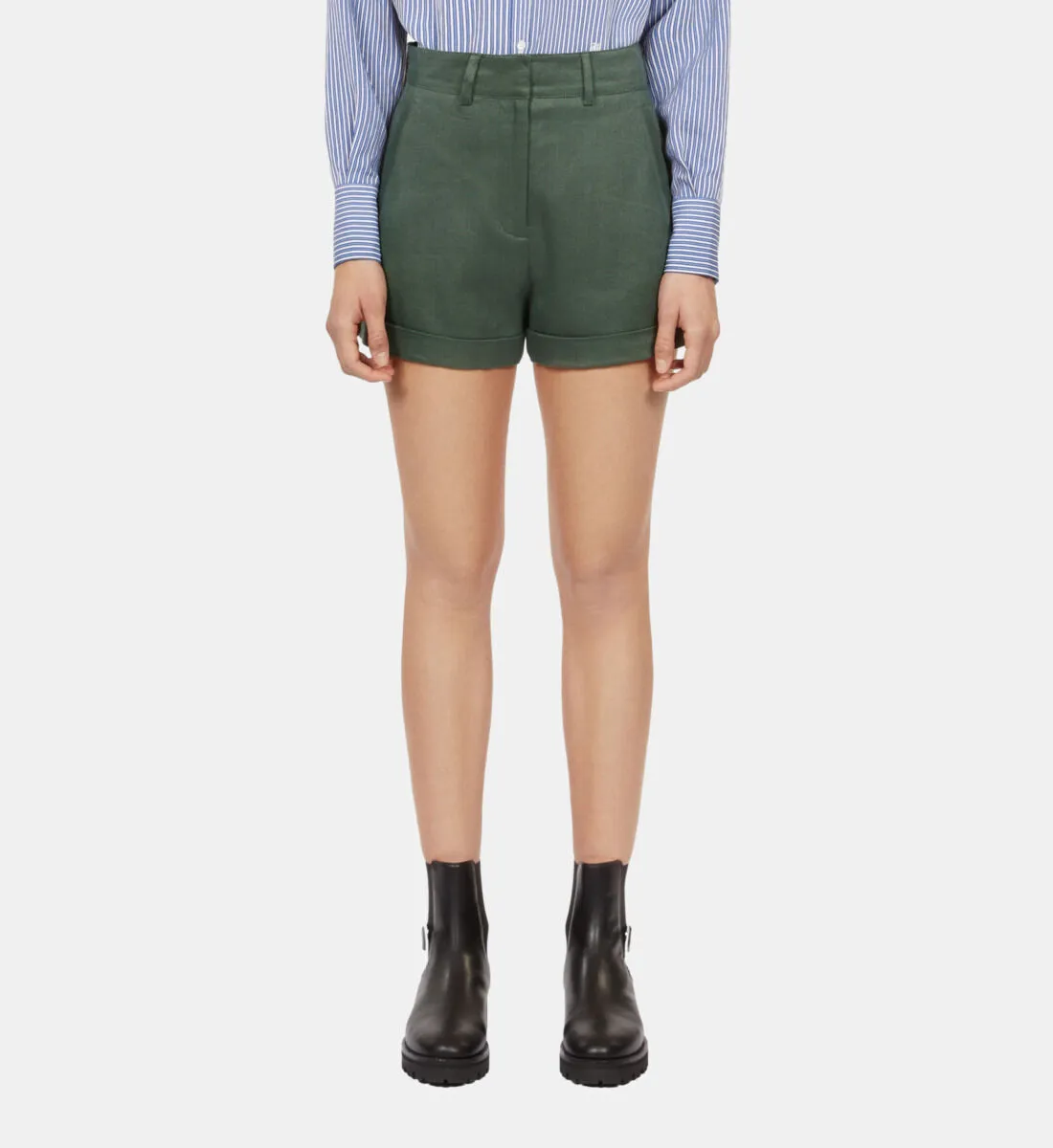 Khaki suit shorts