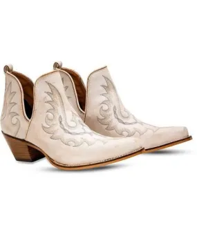 Kickz Wholesale Women's Yipple Western White Leather Ankle Boot