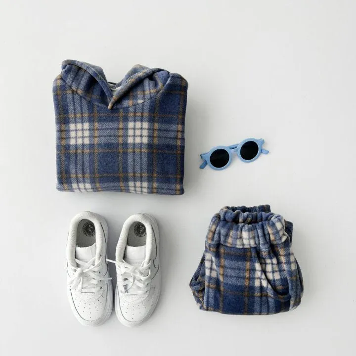 Kids Plaid Fleece Hoodie and Pants Set (2-6yr) - 2 Colors