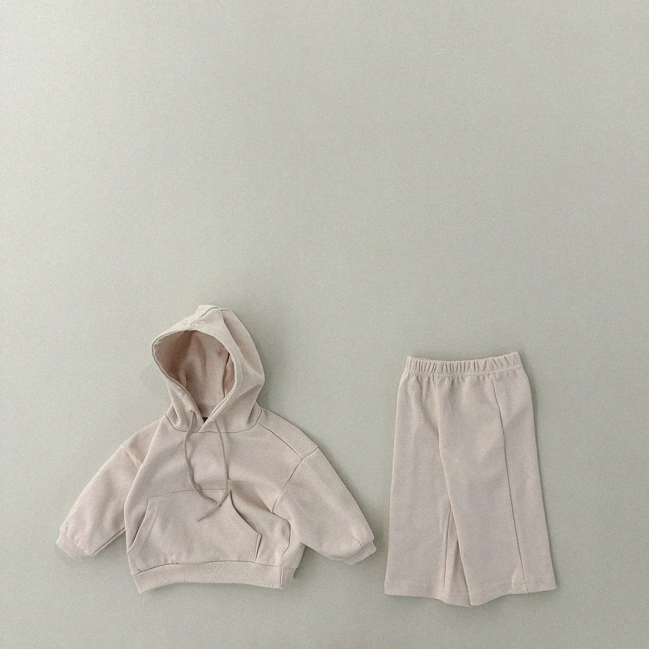 Kids Pullover Hoodie and Wide Pants Set (1-6y) - 4 Colors