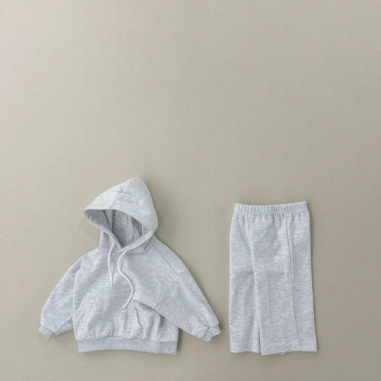 Kids Pullover Hoodie and Wide Pants Set (1-6y) - 4 Colors