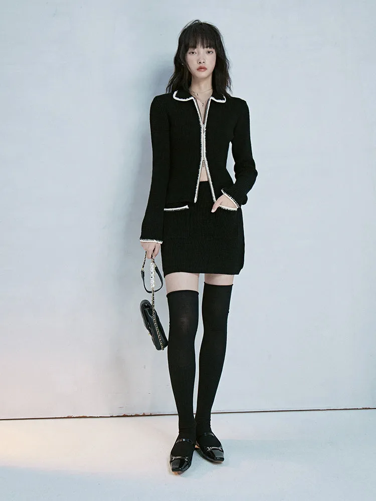 Knit Suit Retro Jacket&Mini-Skirt