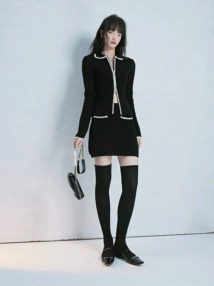 Knit Suit Retro Jacket&Mini-Skirt