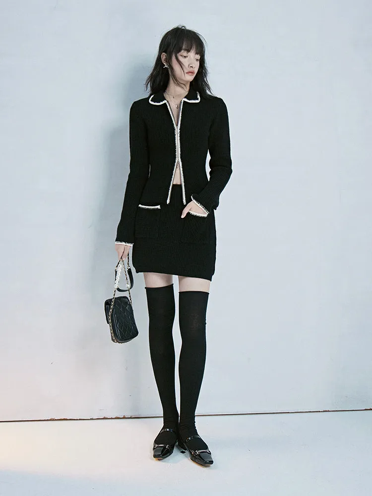 Knit Suit Retro Jacket&Mini-Skirt