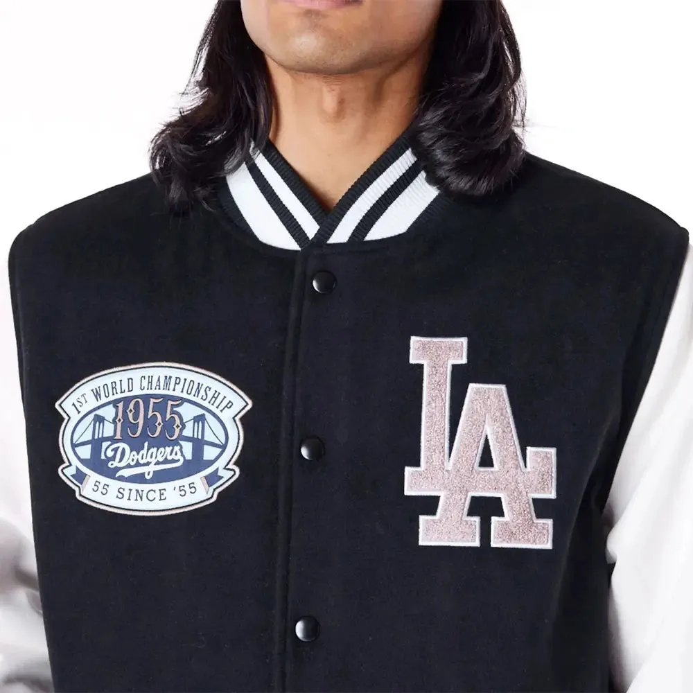 La Dodgers Mlb Patch Black Varsity Jacket