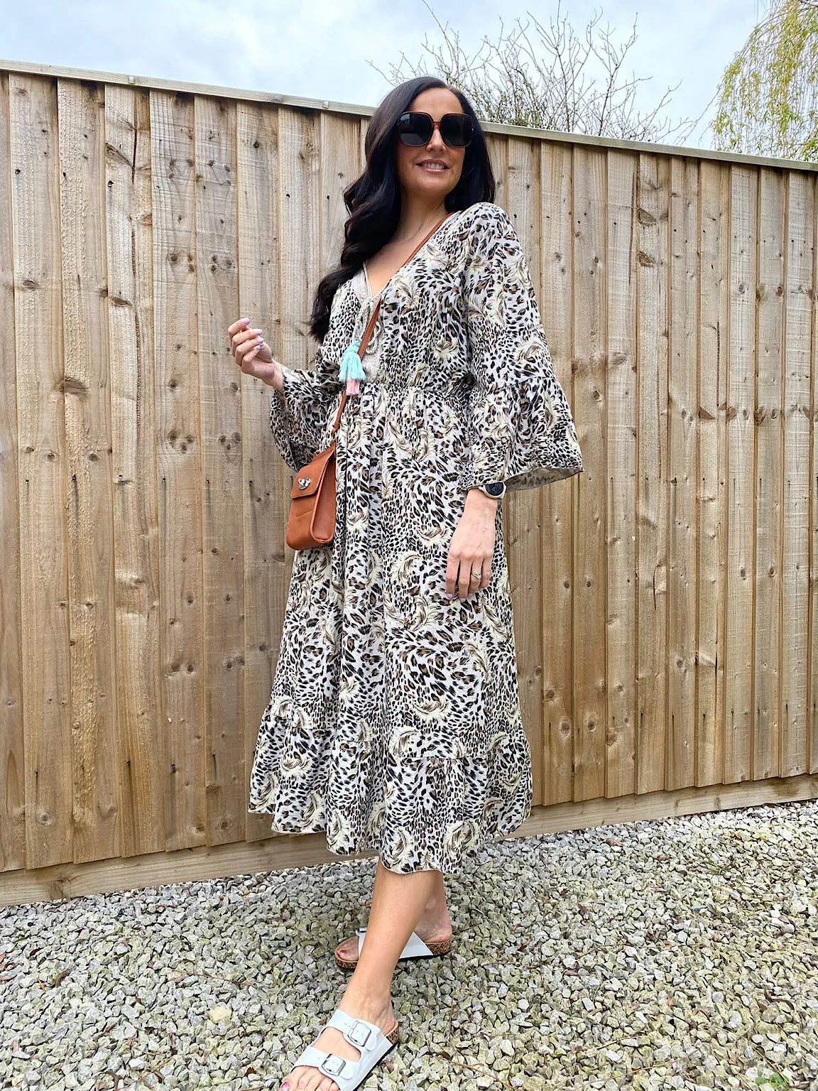 Leopard Tassel Sleeve Dress Carrie