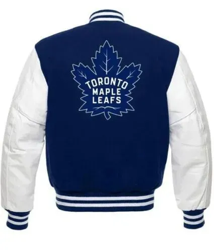 Letterman Toronto Maple Leafs Varsity Jacket Blue and White