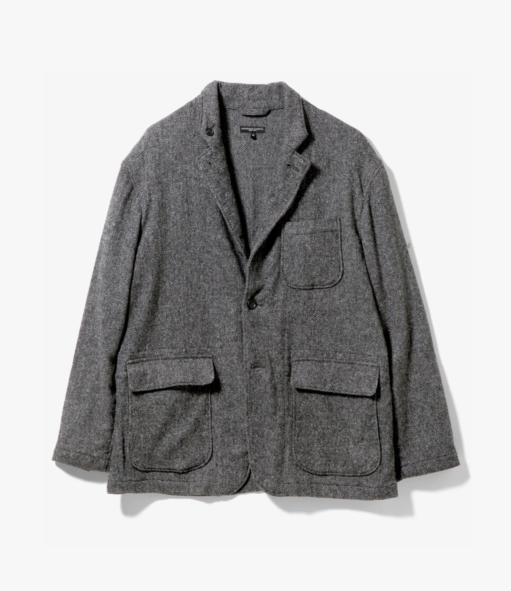 Loiter Jacket –Grey Herringbone Poly Wool