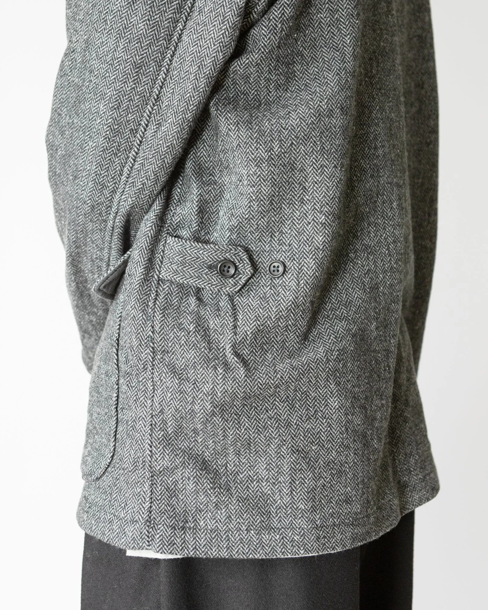 Loiter Jacket –Grey Herringbone Poly Wool