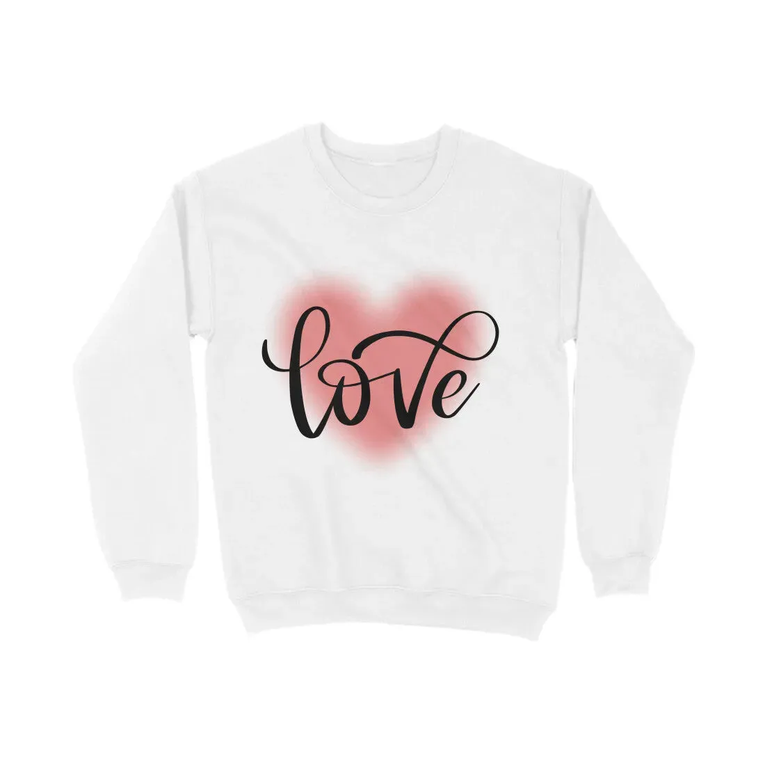 Love Typography Print Unisex Cotton Sweatshirt