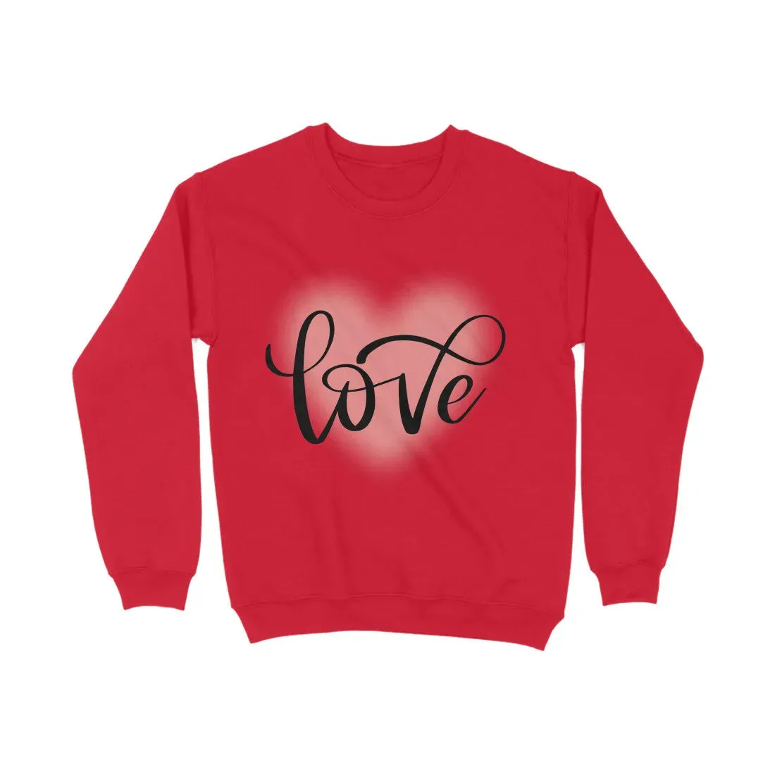 Love Typography Print Unisex Cotton Sweatshirt