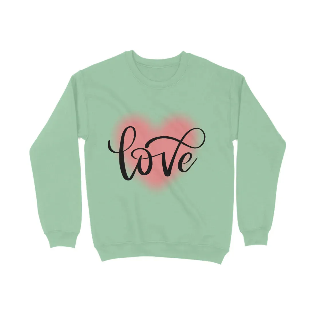 Love Typography Print Unisex Cotton Sweatshirt