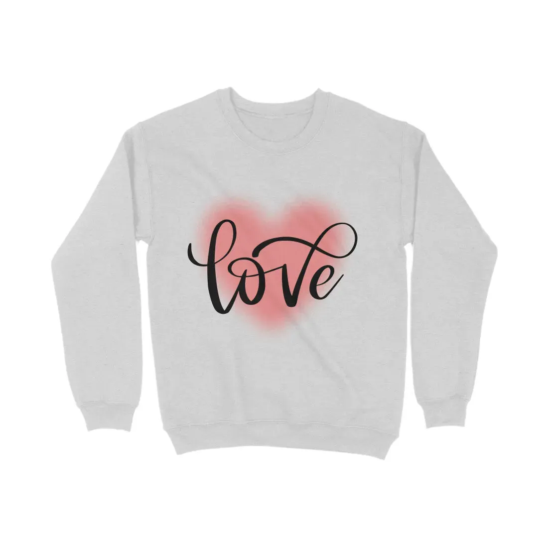 Love Typography Print Unisex Cotton Sweatshirt