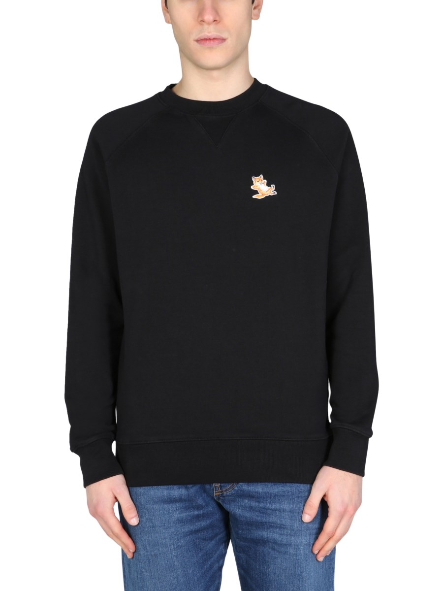 MAISON KITSUNÉ    COTTON SWEATSHIRT WITH CHILLAX FOX PATCH