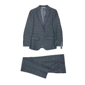 Marc New York Boys Charcoal Plaid Suit W0652