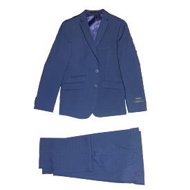 Marc New York Boys Skinny Navy Grid Suit W0675