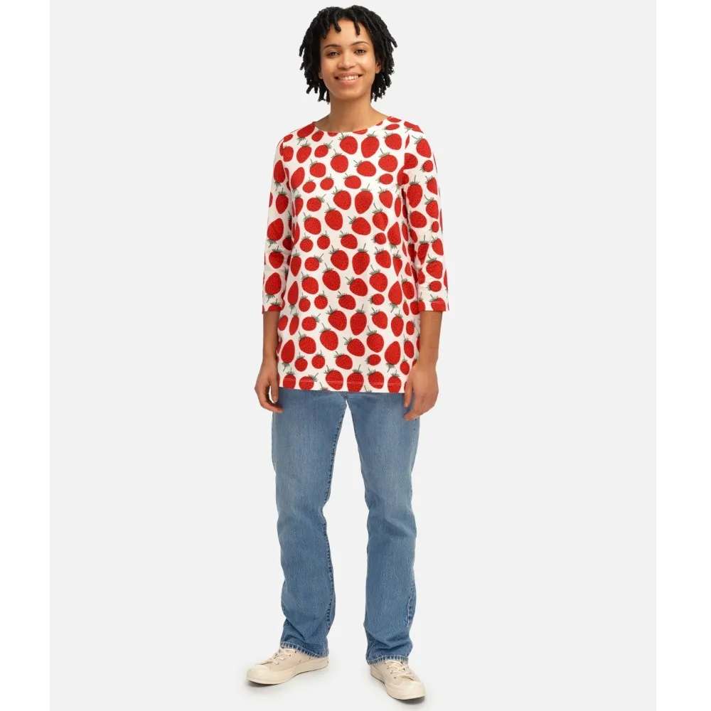 marimekko  |Crew Neck Cropped Cotton Tunics