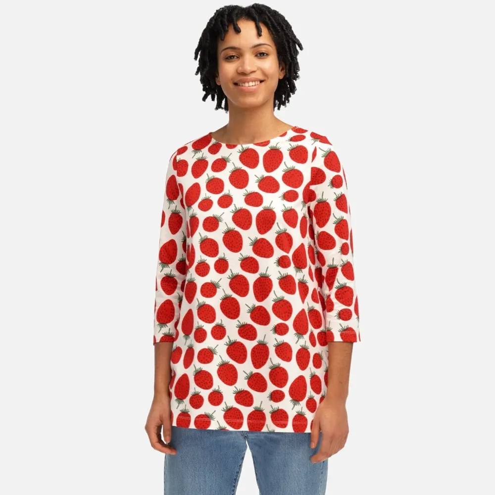 marimekko  |Crew Neck Cropped Cotton Tunics