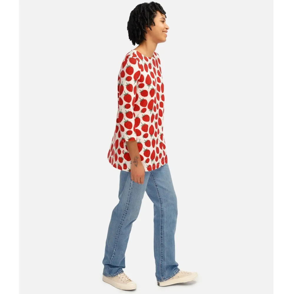 marimekko  |Crew Neck Cropped Cotton Tunics