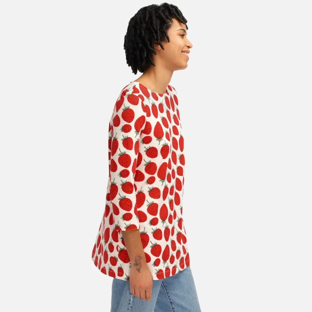 marimekko  |Crew Neck Cropped Cotton Tunics