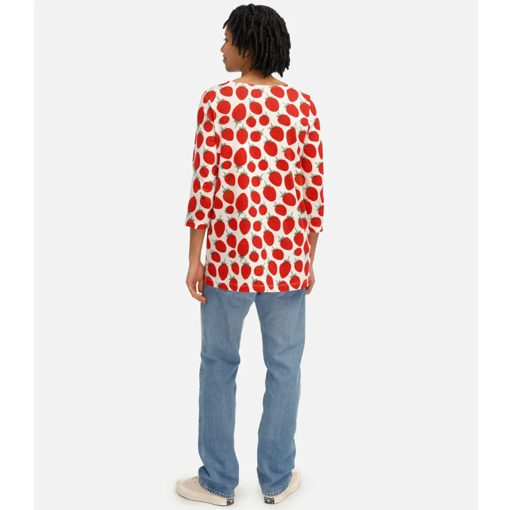 marimekko  |Crew Neck Cropped Cotton Tunics