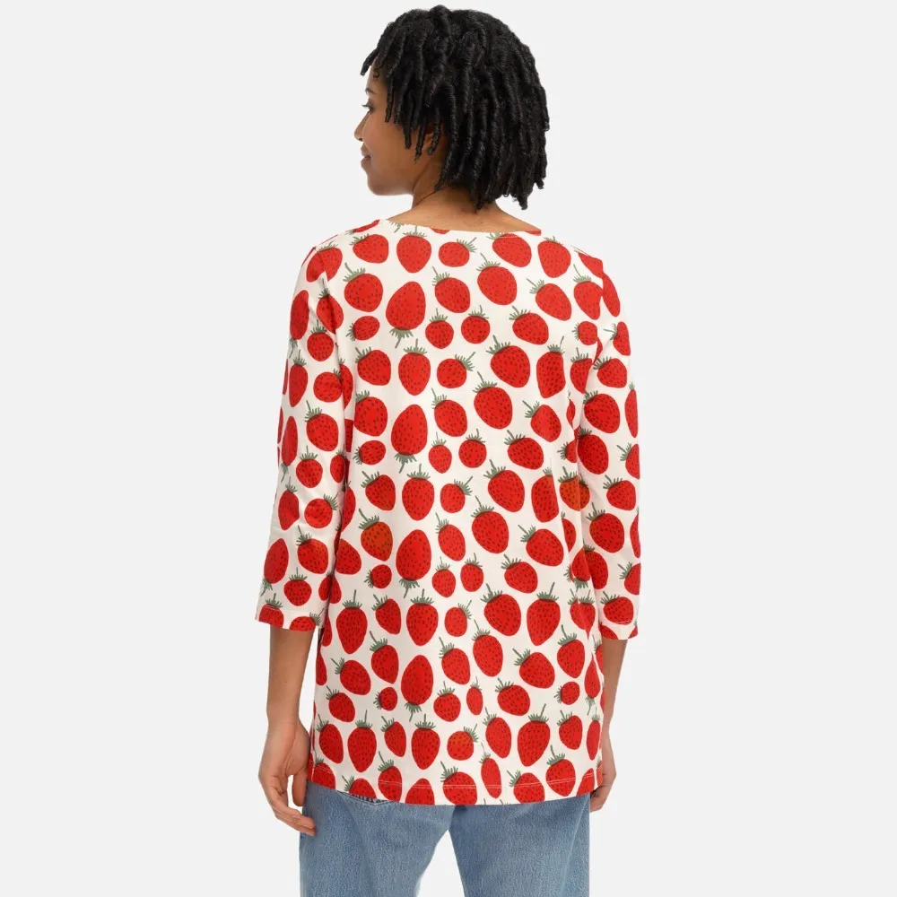 marimekko  |Crew Neck Cropped Cotton Tunics