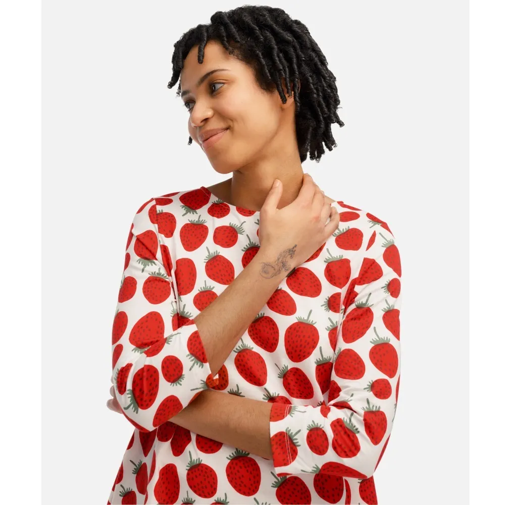 marimekko  |Crew Neck Cropped Cotton Tunics