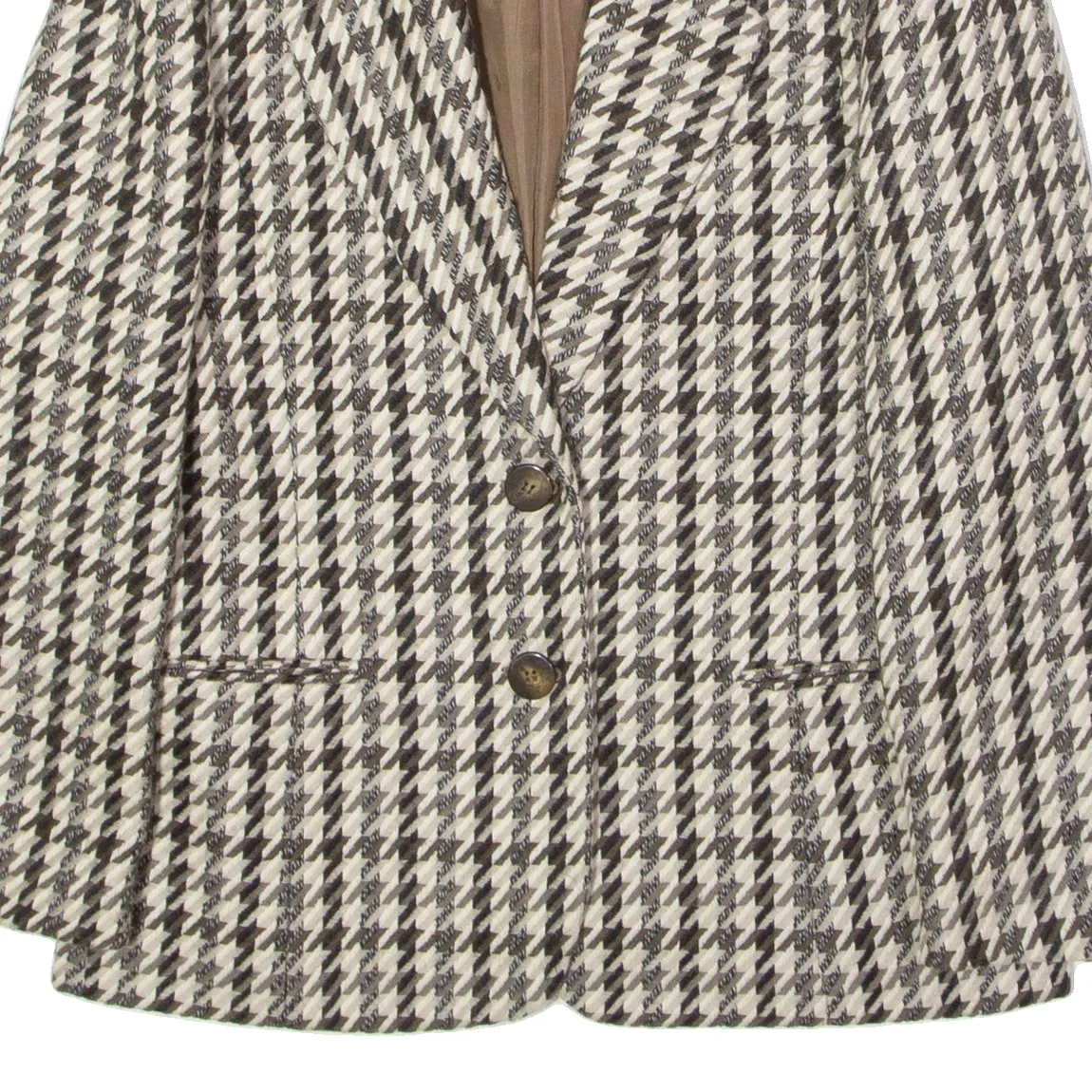 MAURICE WEINBERG Womens Blazer Jacket Brown Wool 90s Herringbone M