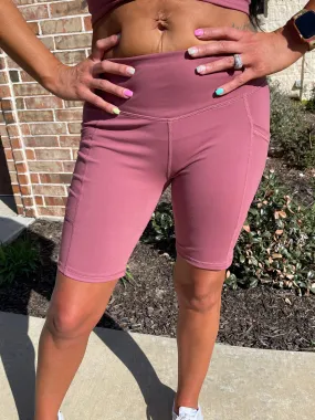 Mauve Active Wear Biker Shorts