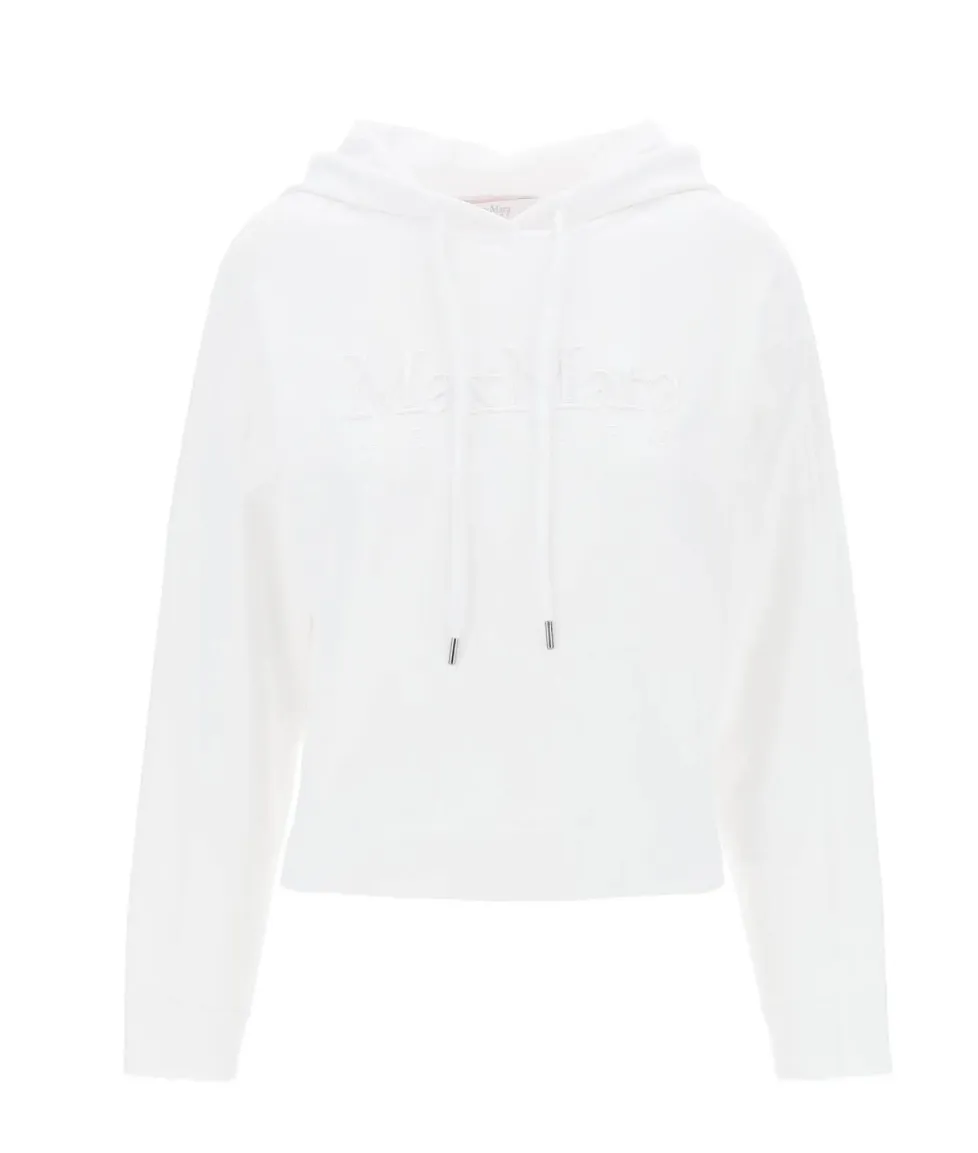 Max Mara LEISURE  |Long Sleeves Plain Cotton Logo Hoodies & Sweatshirts