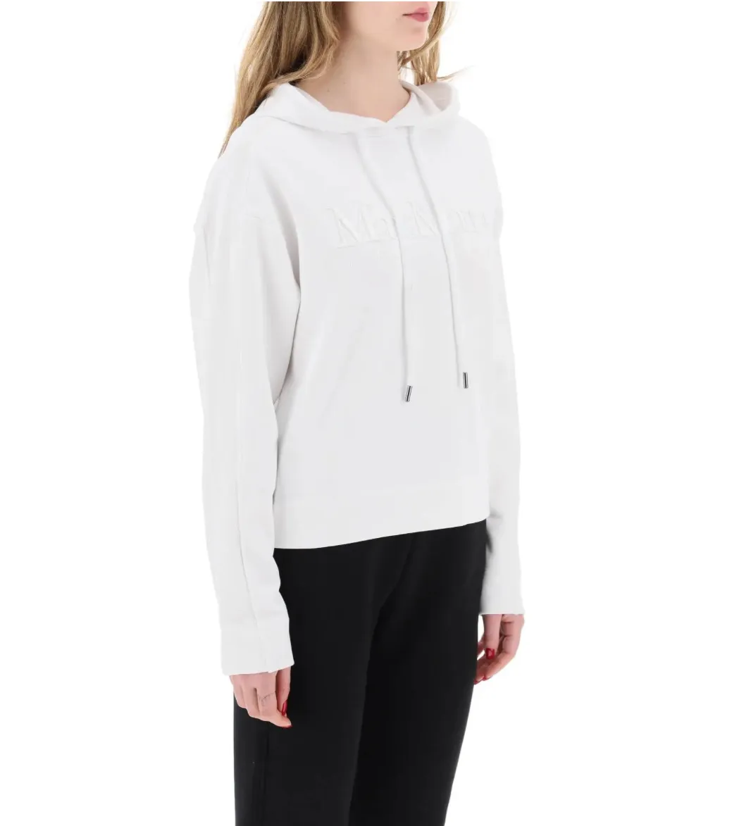 Max Mara LEISURE  |Long Sleeves Plain Cotton Logo Hoodies & Sweatshirts