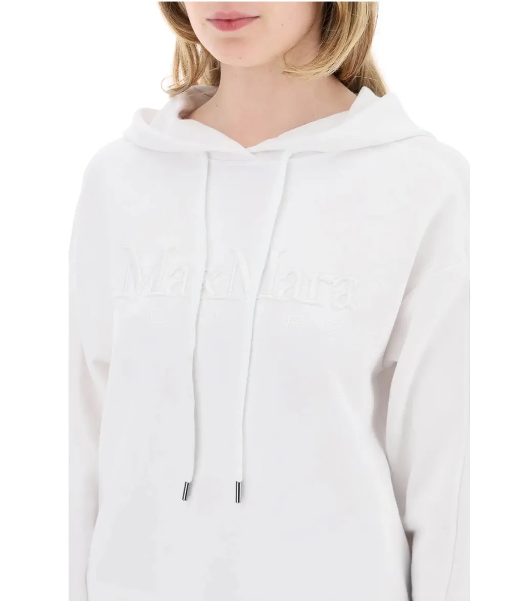 Max Mara LEISURE  |Long Sleeves Plain Cotton Logo Hoodies & Sweatshirts