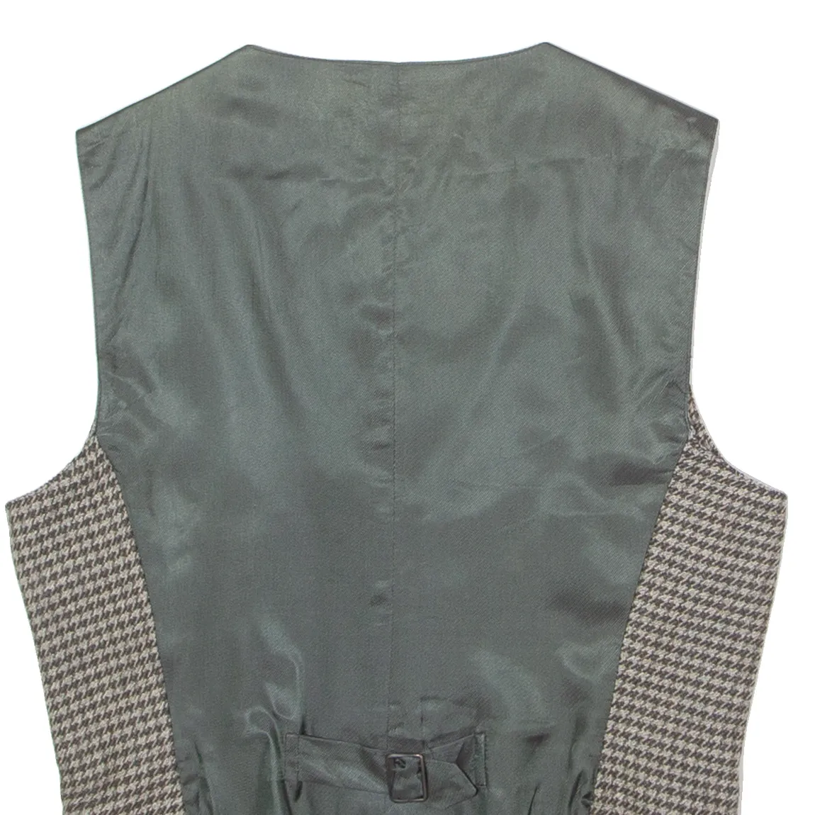 MAX MARA Womens Blazer Waistcoat Brown Tweed Wool Houndstooth UK 14