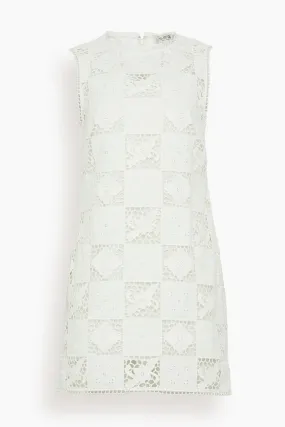 Melia Embroidery Tank Dress in White