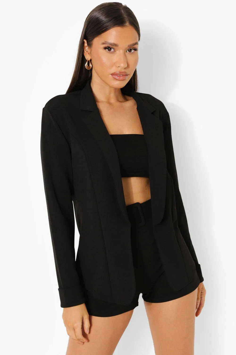 Mix & Match Tailored Fitted Crepe Blazer