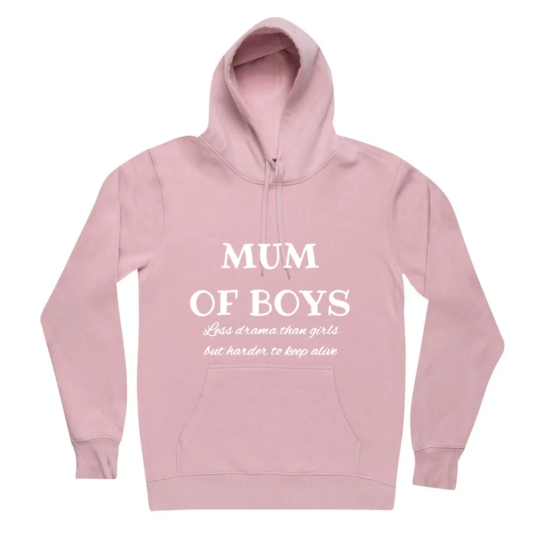 MLW By Design - Mum Of Boys Adult Fleece Hoodie | Various Colours